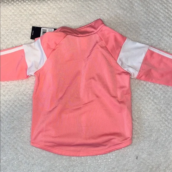 Girls 9 Months Adidas Pink and White Track Jacket Winter Cold Weather - Picture 5 of 5